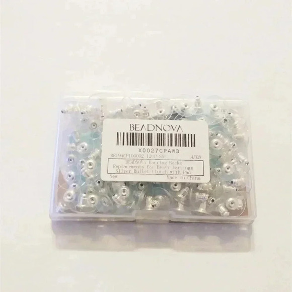 Beadnova Earring Backs Silver Bullet Clutch New - Picture 2 of 2